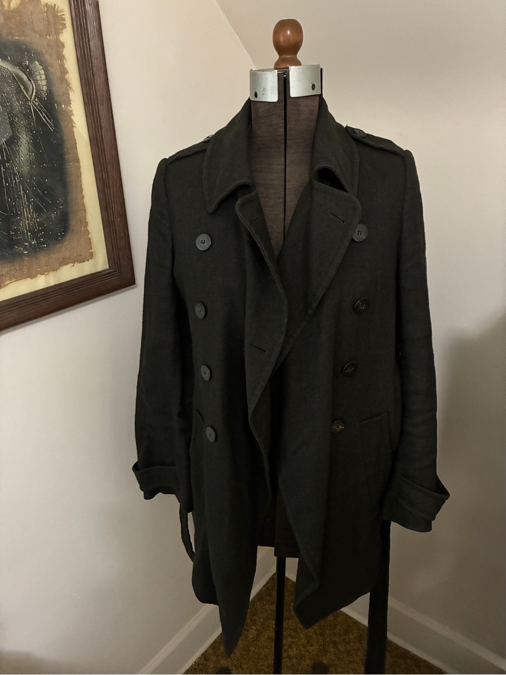 All Saints Vladimir Military Style Trench Coat